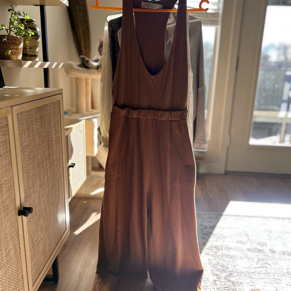 Free People Chocolate Brown Jumpsuit